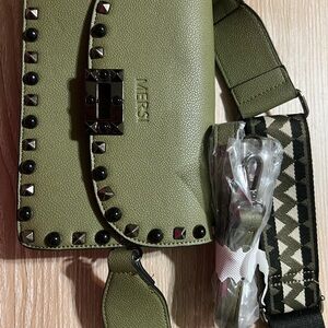 Olive Green Studded Crossbody Bag